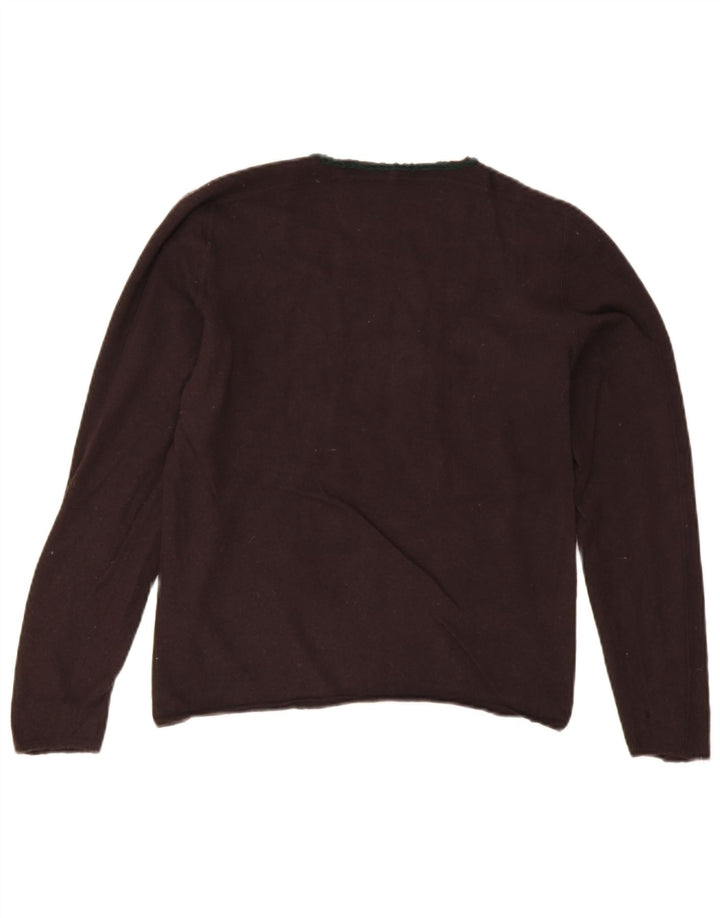 Suéter feminino Armani Jeans com estampa abstrata e gola canoa Reino Unido 10 pequeno B