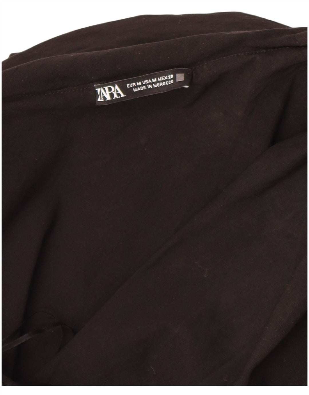 Zara Womens Crop One Ombro Top Reino Unido 12 Médio Preto