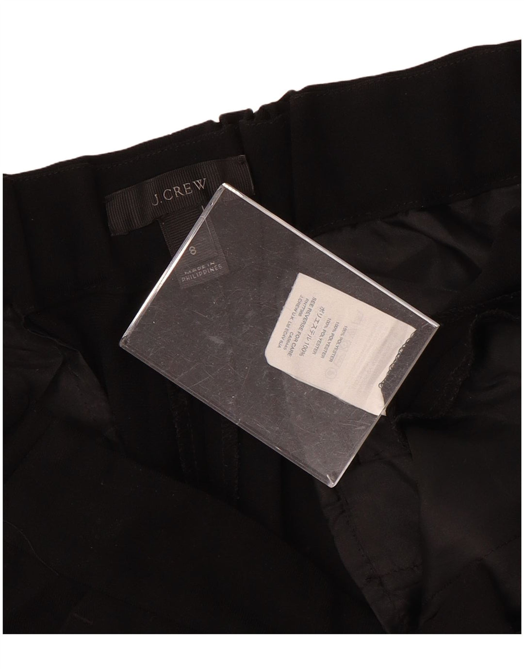 Calça Chino Cônica Feminina J. CREW EUA 8 Médio W32 L26 Poliéster Preto