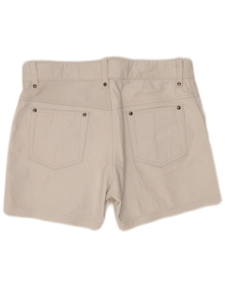 Shorts casuais de couro feminino vintage W33 couro azul grande