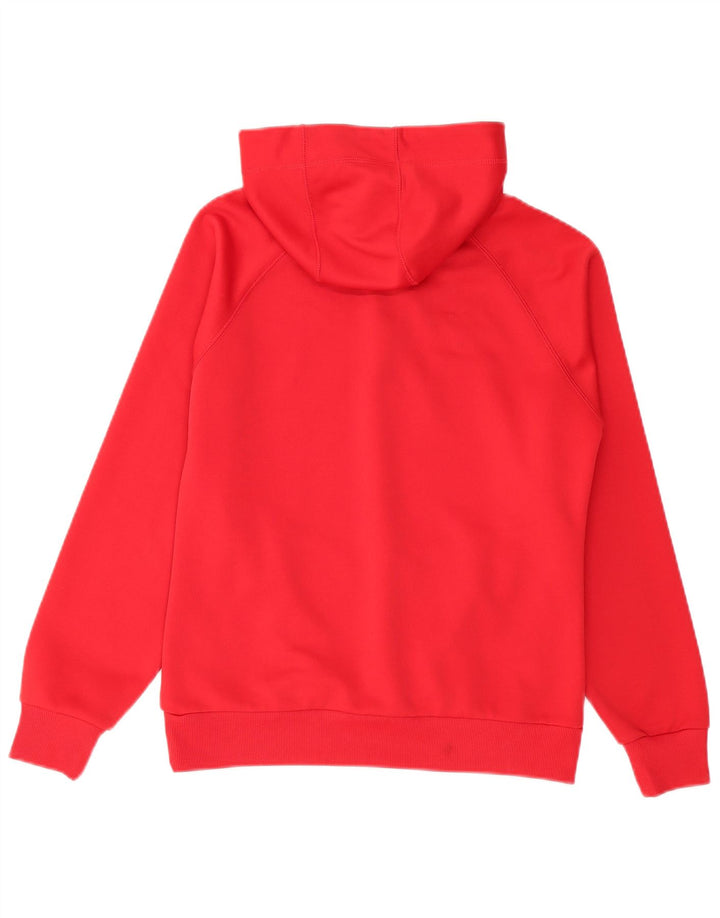 Hummel Suéter masculino com capuz e gola com zíper pequeno vermelho
