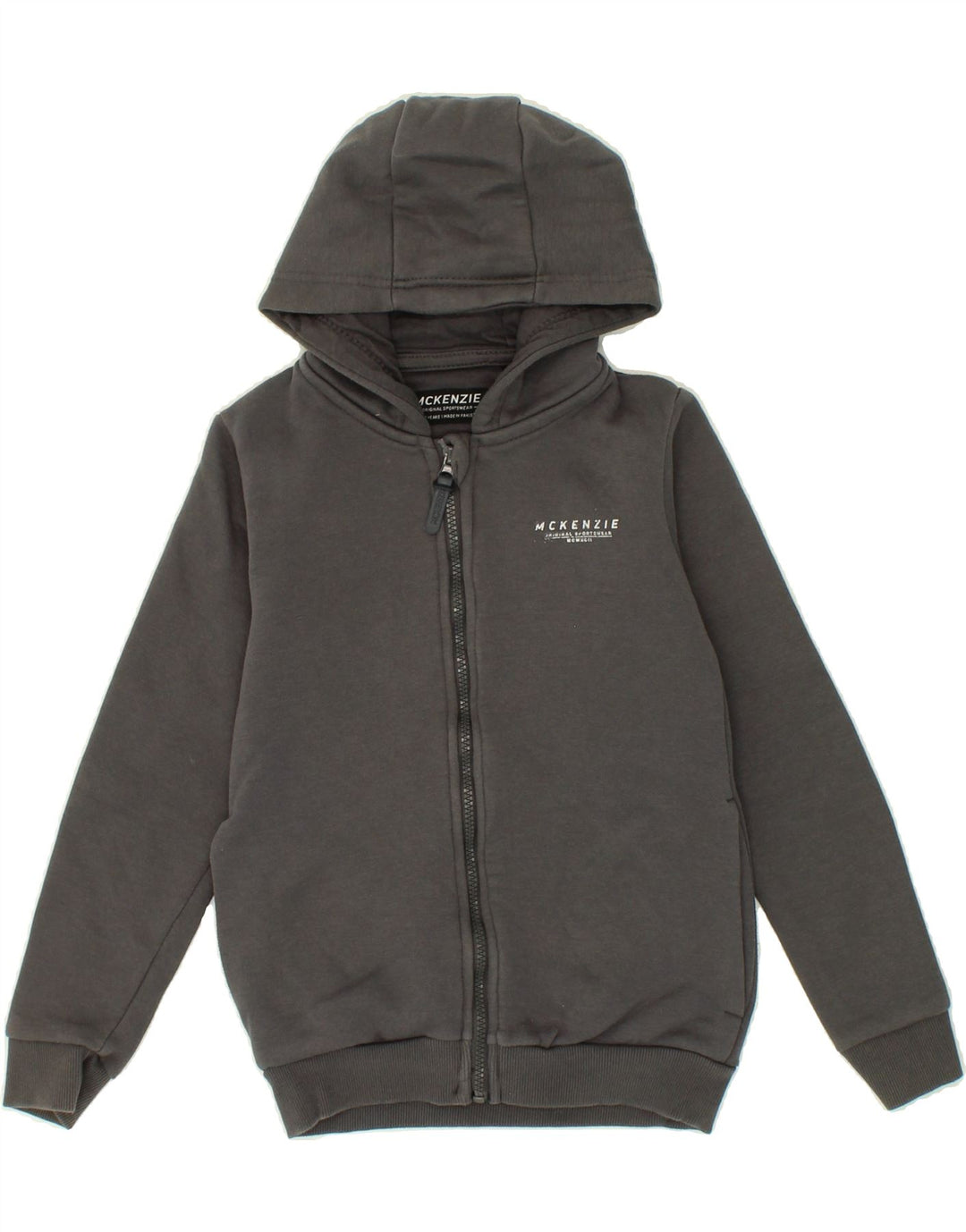 MCKENZIE Boys Zip Hoodie Sweater 10-11 Years Grey Cotton Vintage Mckenzie and Second-Hand Mckenzie from Messina Hembry 