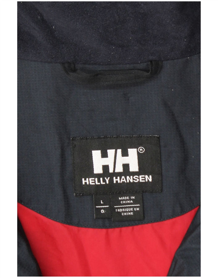 Jaqueta de chuva masculina Helly Hansen Reino Unido 40 grande bloco colorido azul marinho nylon