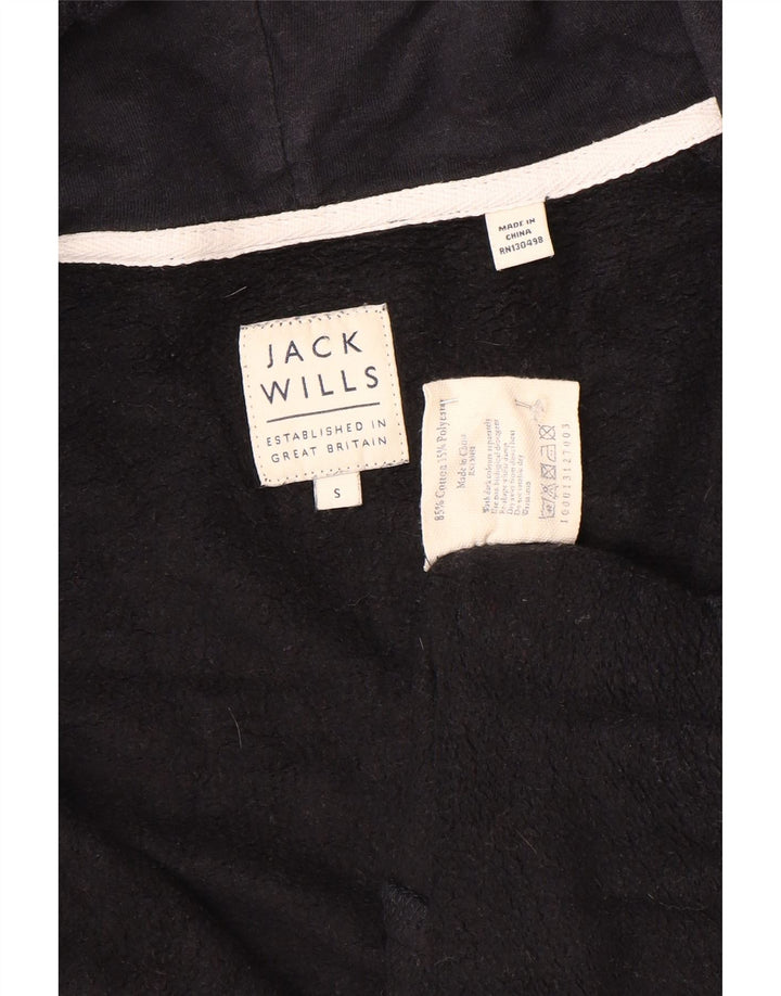 Suéter masculino com capuz e zíper Jack Wills pequeno algodão preto