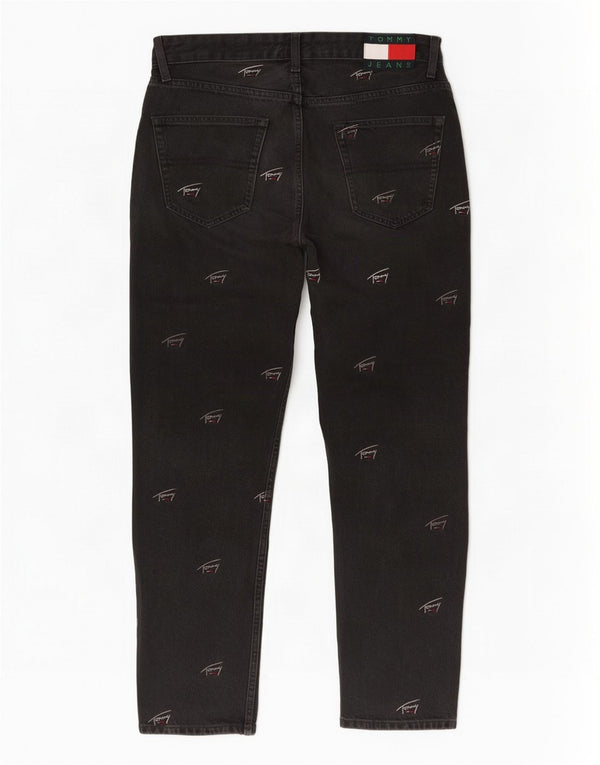 Jeans Tommy Hilfiger feminino Dad Crop Graphic Straight W30 L26 algodão preto