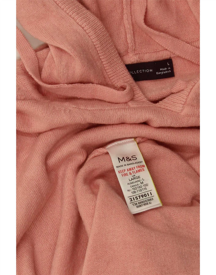 Suéter feminino com capuz grande Marks & Spencer Reino Unido 16 grande rosa
