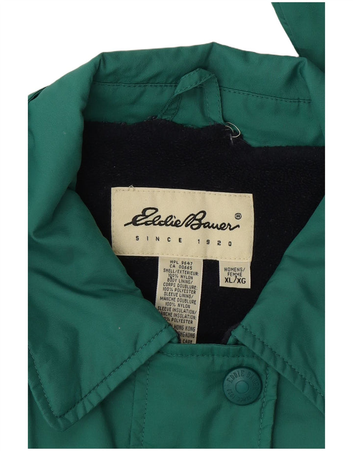 Jaqueta corta-vento feminina Eddie Bauer de grandes dimensões Reino Unido 18 XL verde nylon
