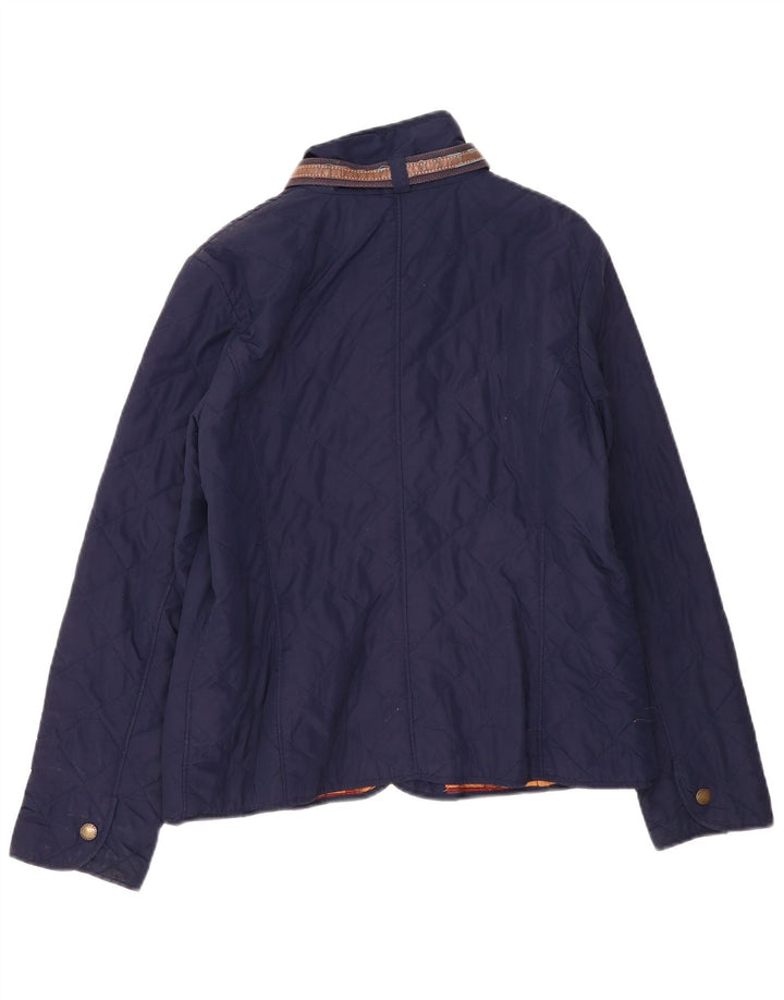 Jaqueta acolchoada feminina Ralph Lauren Reino Unido 16 grande poliéster azul marinho