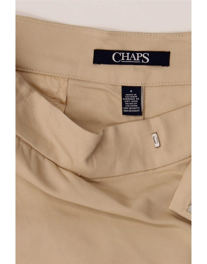 Shorts chino feminino Chaps US 8 médio W32 algodão bege