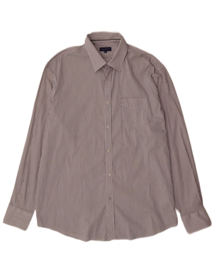 Camisa masculina Trussardi Jeans 2XL listrada branca