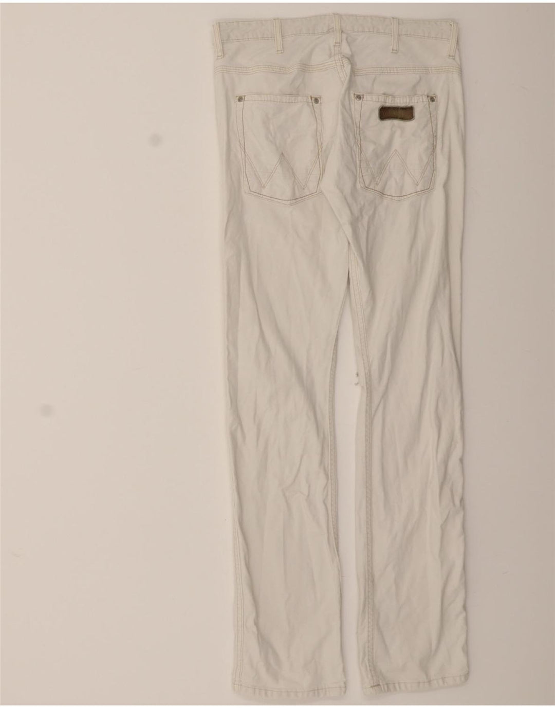 WRANGLER Womens Spencer Straight Casual Trousers W32 L34 White Cotton Vintage Wrangler and Second-Hand Wrangler from Messina Hembry 