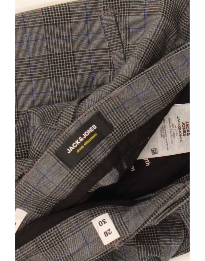 Calça masculina Jack & Jones Marco Slim Suit W28 L30 cinza xadrez poliéster