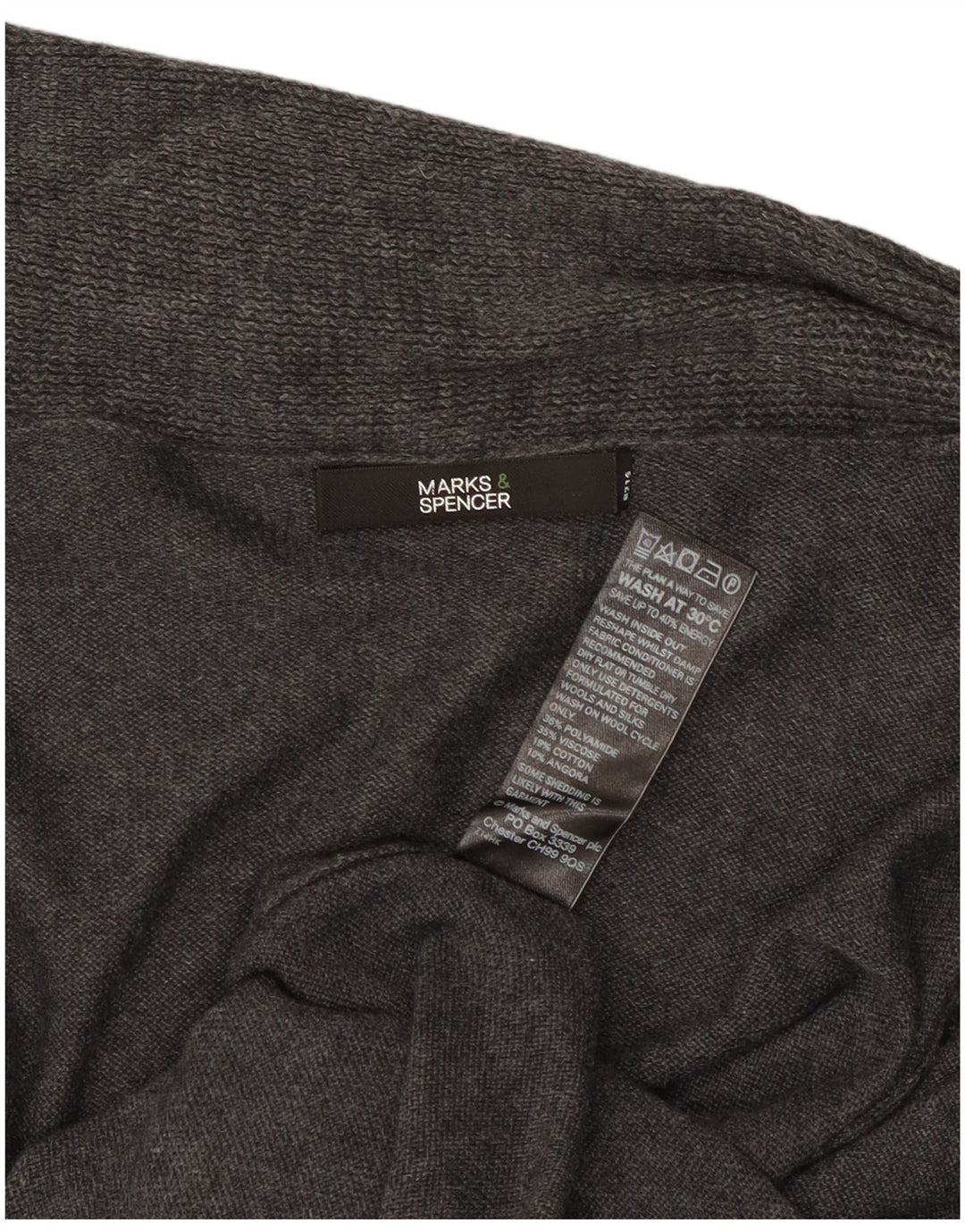 Marks & Spencer Suéter feminino Longline Open Cardigan Reino Unido 16 Grande Cinza