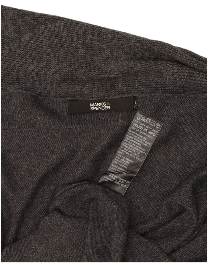 Marks & Spencer Suéter feminino Longline Open Cardigan Reino Unido 16 Grande Cinza
