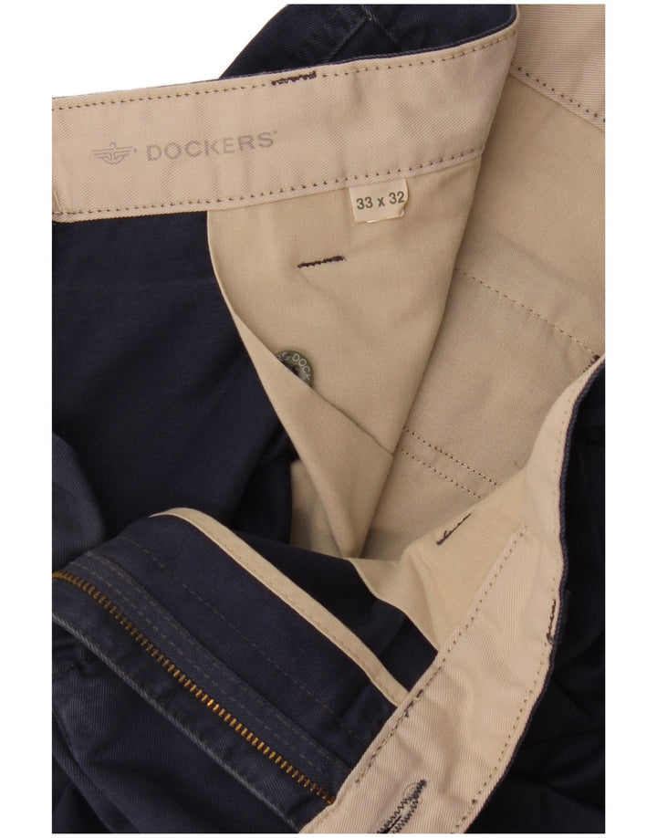 Calça Chino Dockers Masculino Khakis Pegged W33 L28 Azul Marinho