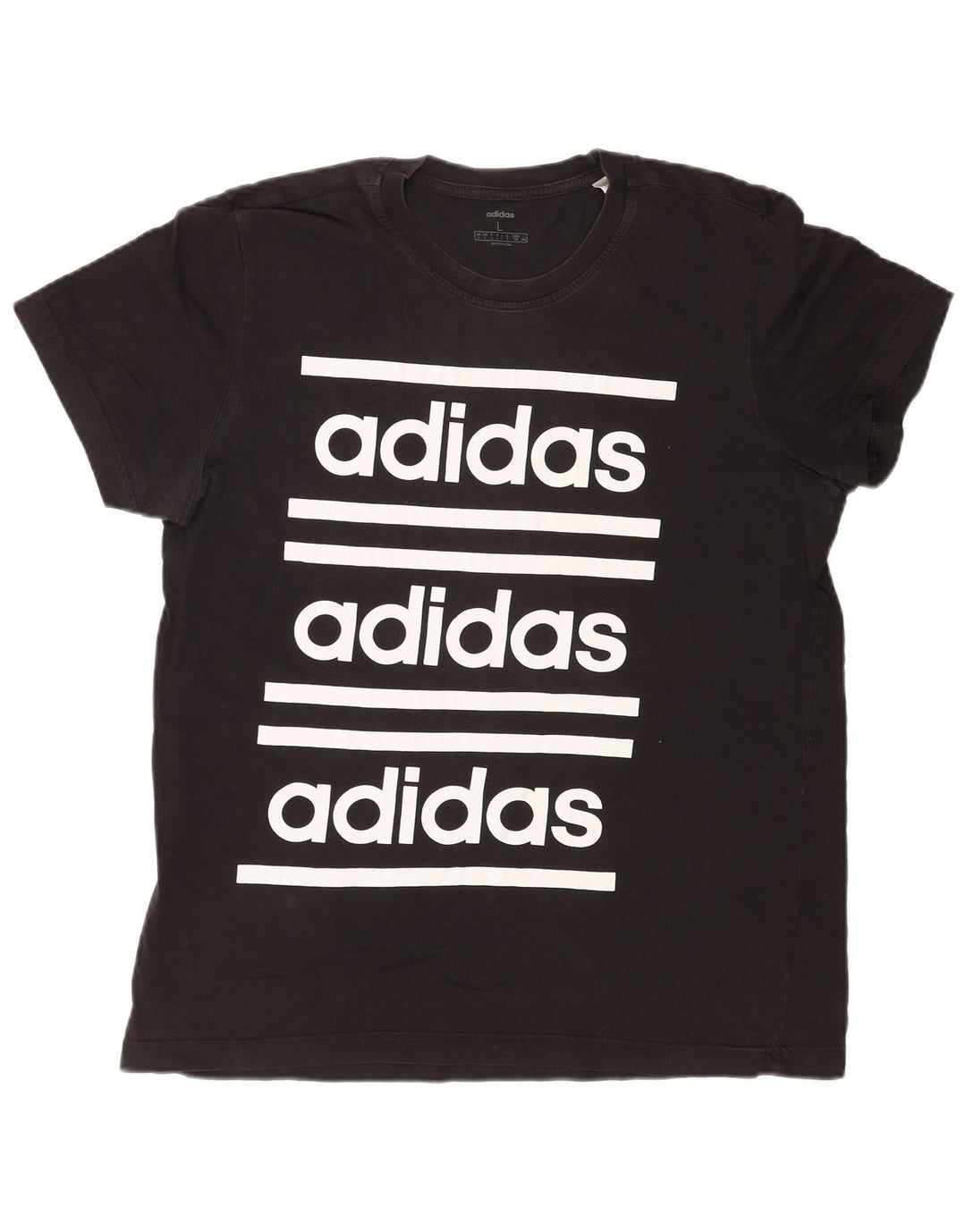 Adidas Mens Graphic T-Shirt Top Grande Algodão Preto