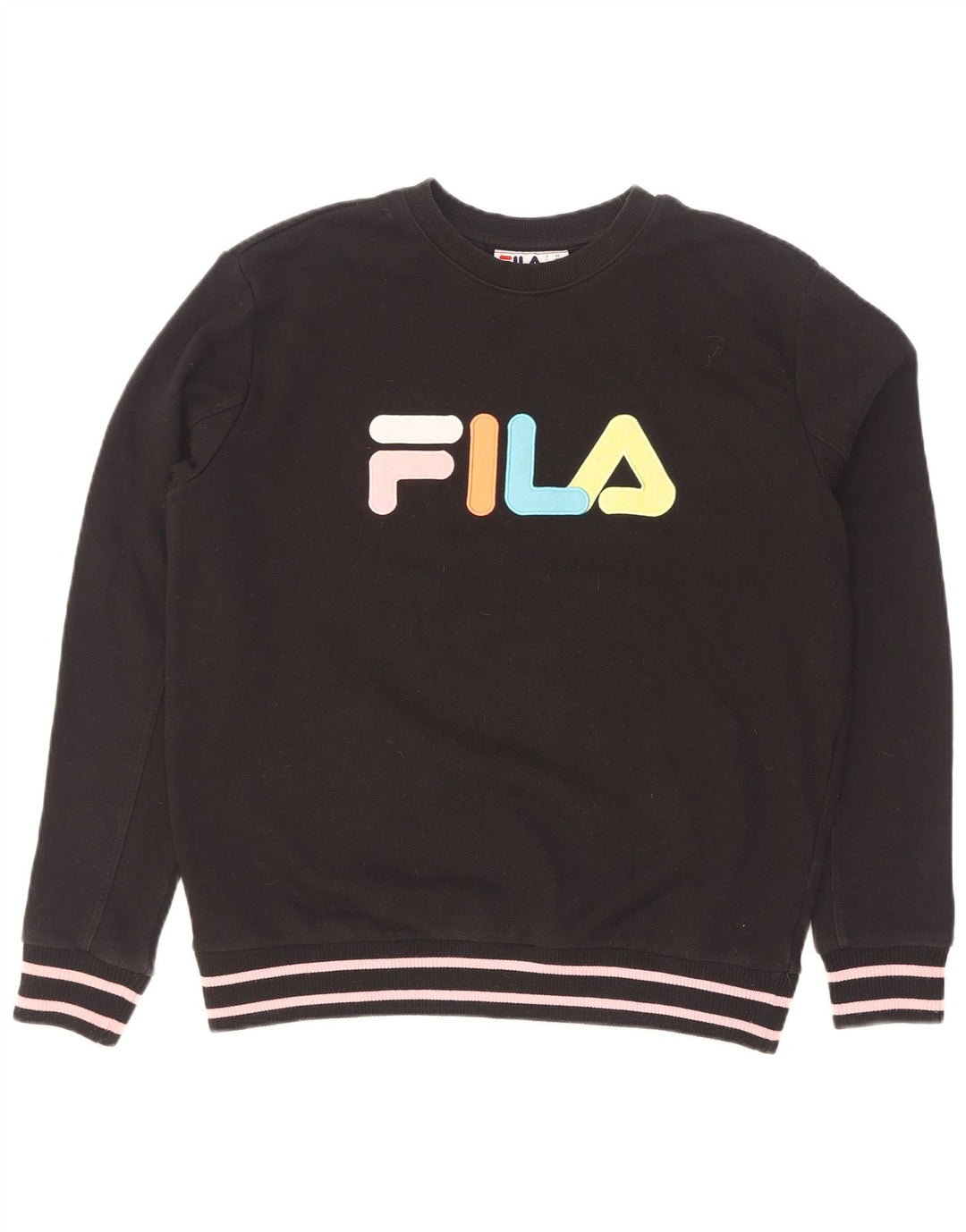 Fila moletom gráfico masculino jumper grande algodão listrado preto