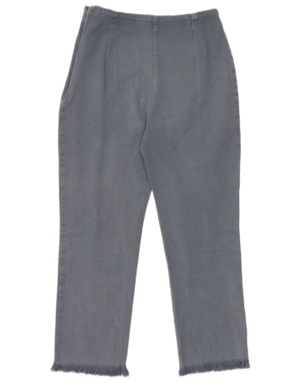 Calça feminina cortada reta Marks & Spencer Reino Unido 14 médio W28 L25 azul