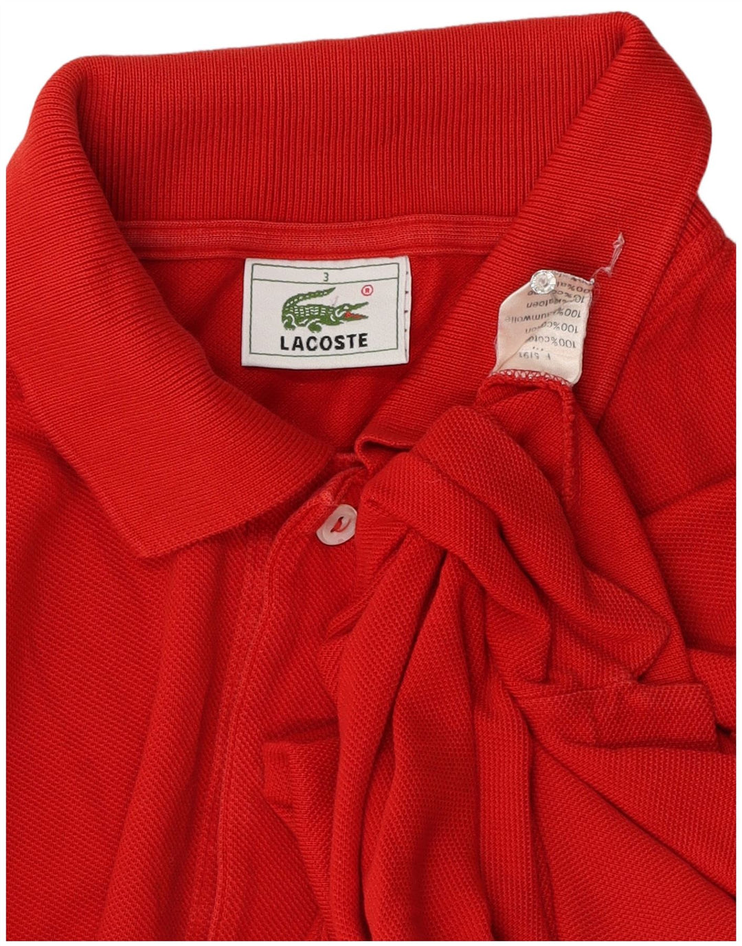 Camisa polo masculina Lacoste tamanho 3 pequeno algodão vermelho
