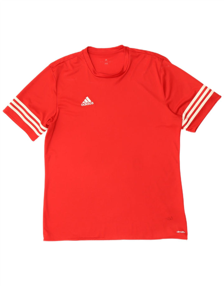 Adidas Mens Climalite Camiseta Top XL Vermelho Poliéster