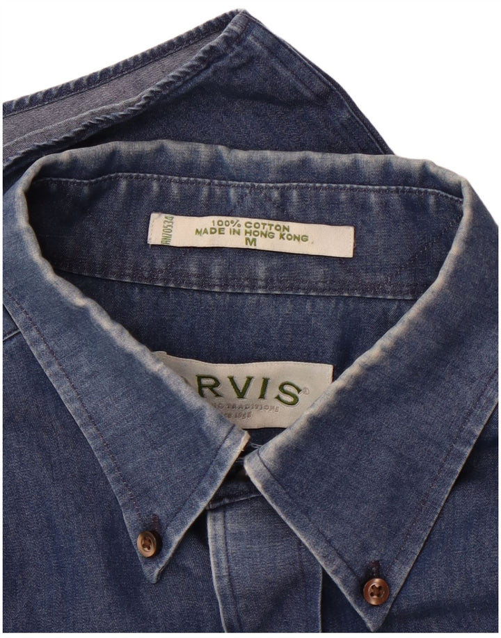 Camisa jeans masculina Orvis algodão azul médio