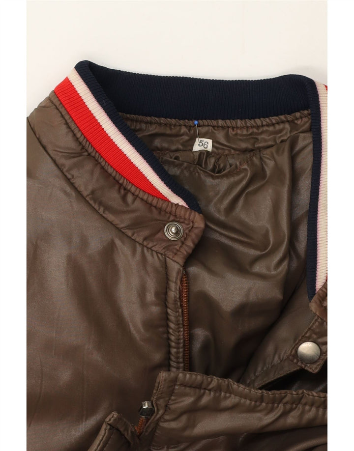 Jaqueta acolchoada masculina vintage UK 38 marrom médio