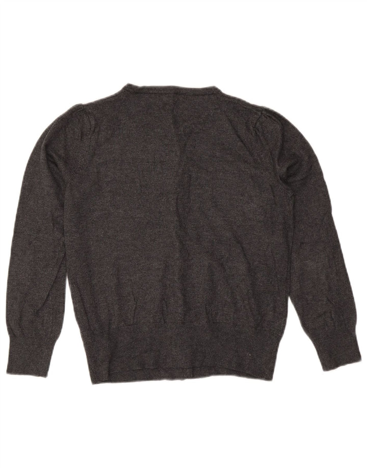 Suéter cardigã feminino Marks & Spencer Reino Unido 14 viscose cinza médio