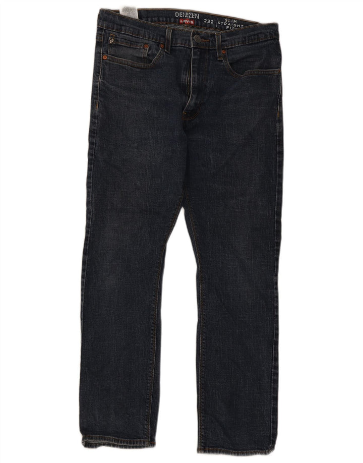 Levi's Mens Denizen Slim Straight Jeans W34 L30 Azul Marinho Algodão