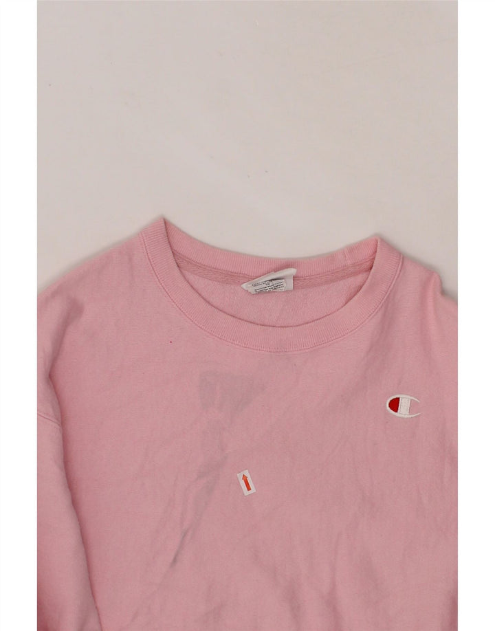 CHAMPION Womens Crop Sweatshirt Jumper UK 10 Small Pink Cotton Vintage Champion and Second-Hand Champion from Messina Hembry 
