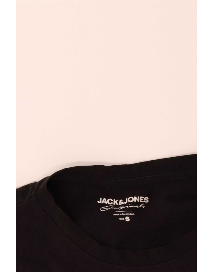 Camiseta masculina Jack & Jones top pequeno algodão preto