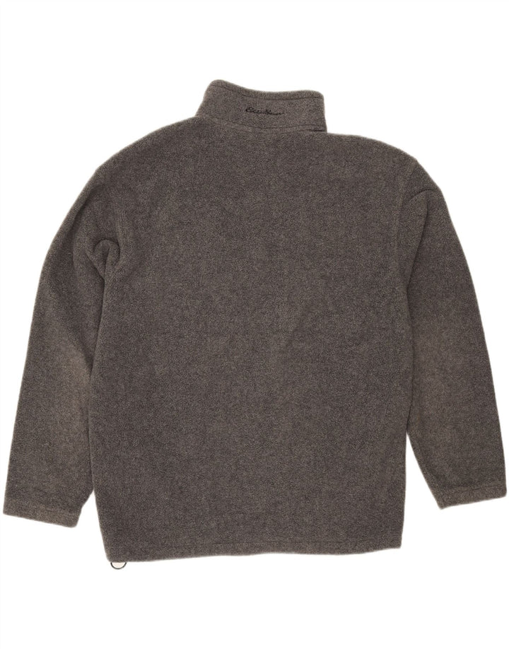 EDDIE BAUER Mens Zip Neck Fleece Jumper Large Grey Polyester Vintage Eddie Bauer and Second-Hand Eddie Bauer from Messina Hembry 