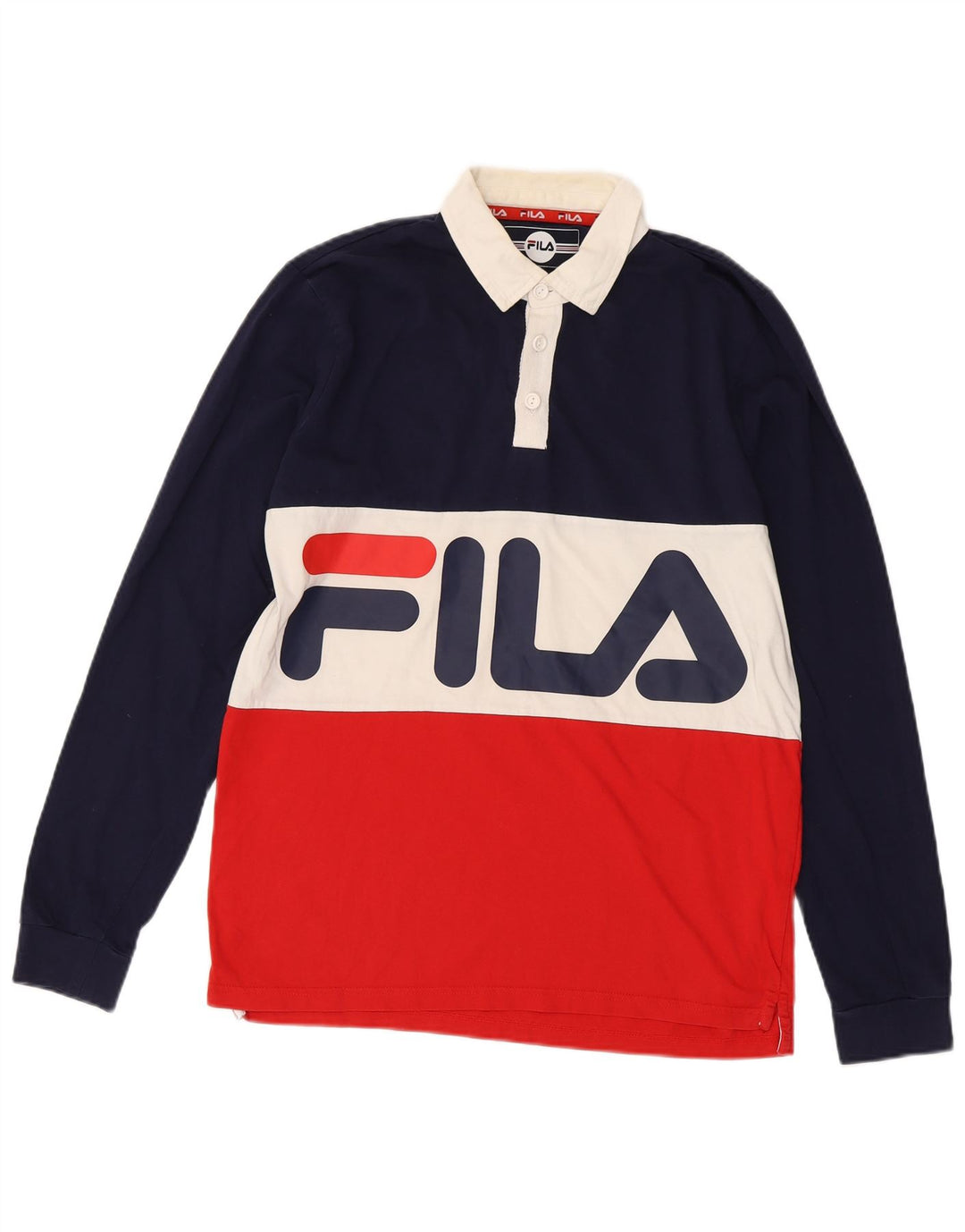 Camisa polo masculina Fila Graphic Rugby média multicolorida bloco colorido