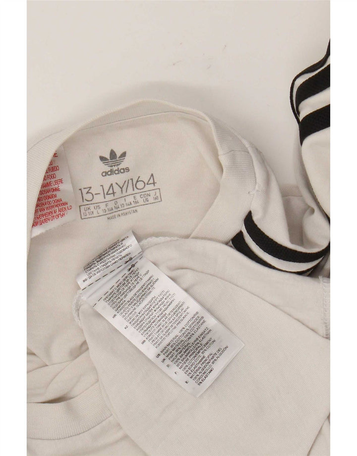 Top Adidas Menino Manga Comprida 13-14 Anos Algodão Branco