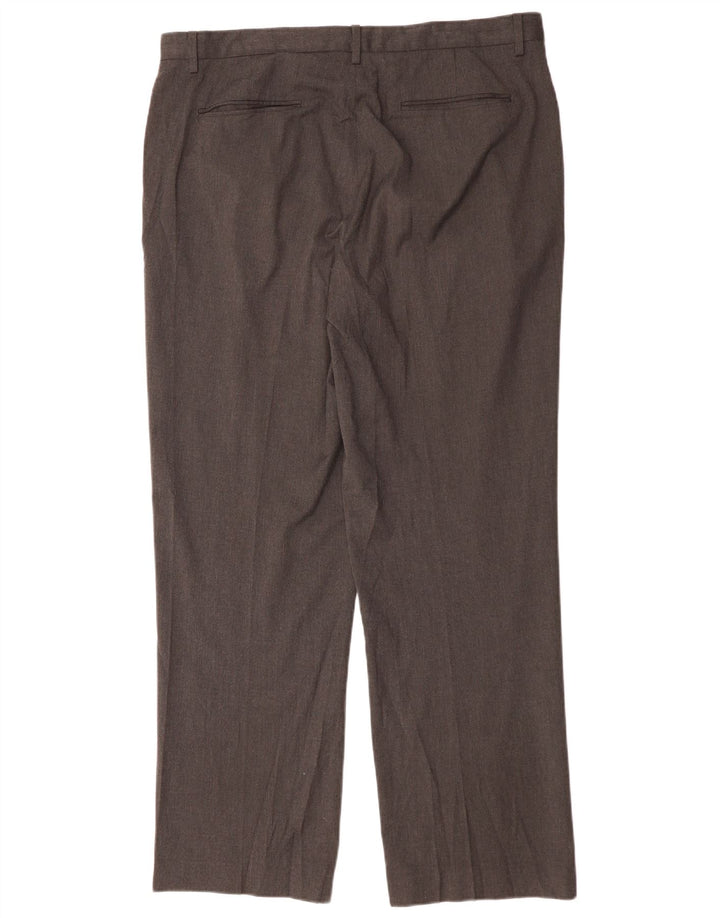 Calça chino reta masculina Calvin Klein W36 L32 poliéster cinza