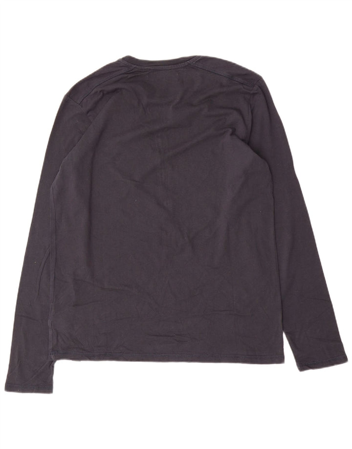 Top gráfico masculino Gaudi manga comprida médio algodão azul marinho