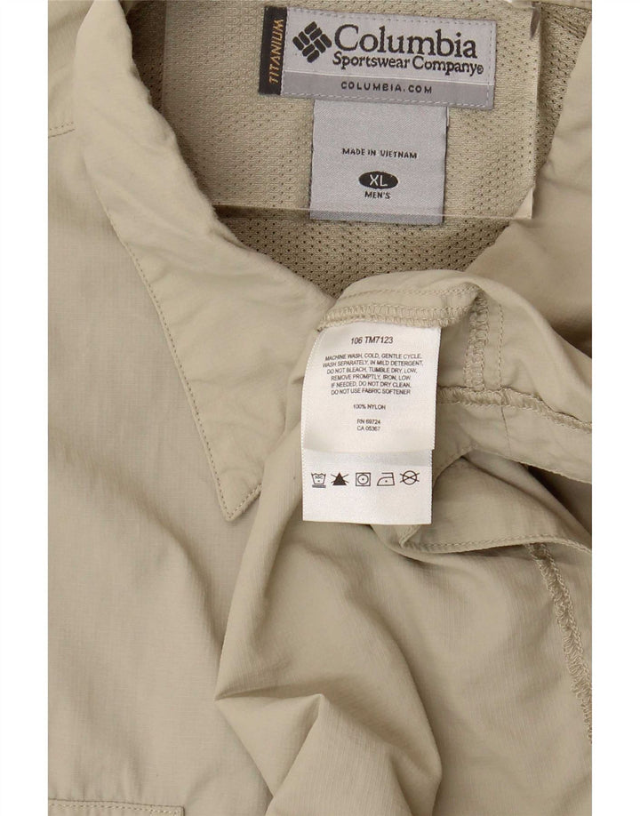 Camisa masculina Columbia XL bege nylon