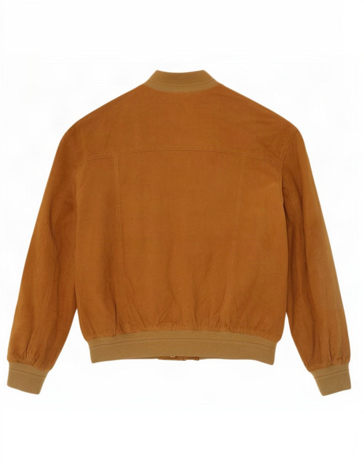 Jaqueta bomber masculina vintage de camurça IT 50 couro marrom grande