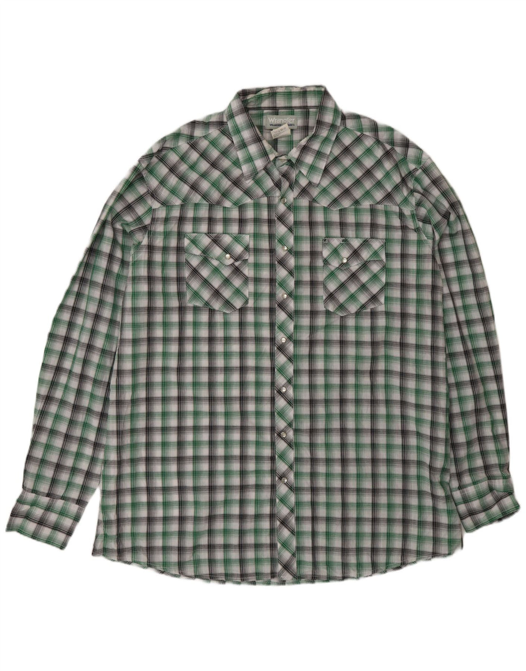 Camisa alta masculina Wrangler 2XL algodão xadrez verde