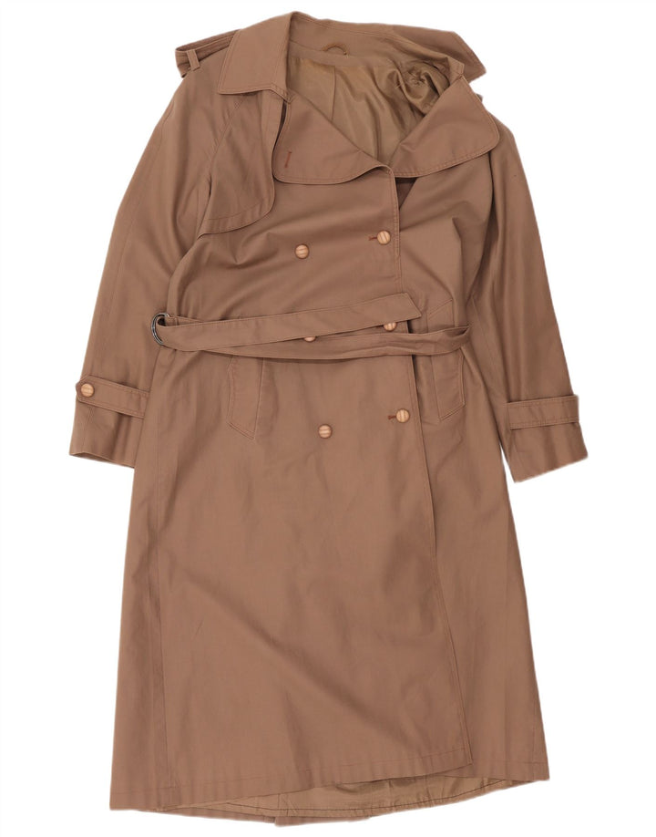 Trench coat feminino vintage de grandes dimensões UE 36 algodão bege pequeno