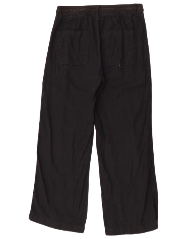 Calça casual feminina de perna larga Marks & Spencer Reino Unido 8 pequena W28 L27 preta