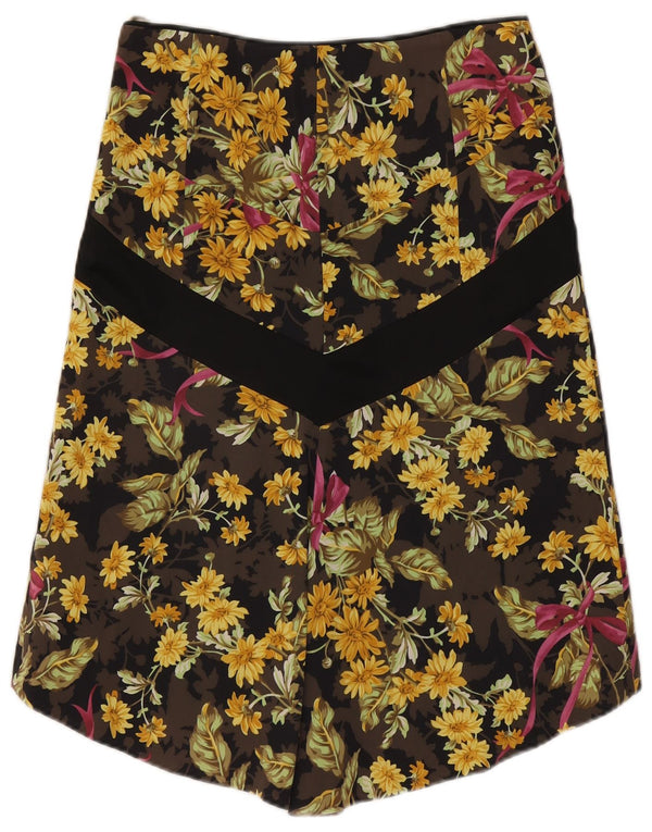 Saia reta feminina Karen Millen Reino Unido 12 médio W30 floral multicolorido