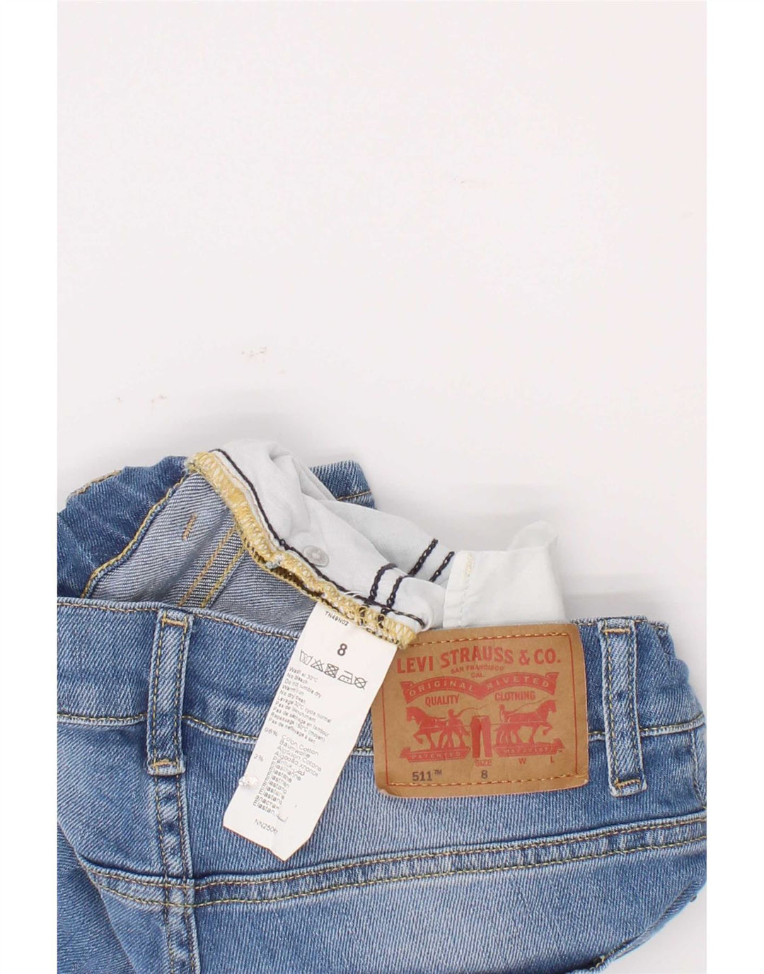 Shorts jeans Levi's Boys 511 Slim 7-8 anos W22 azul algodão