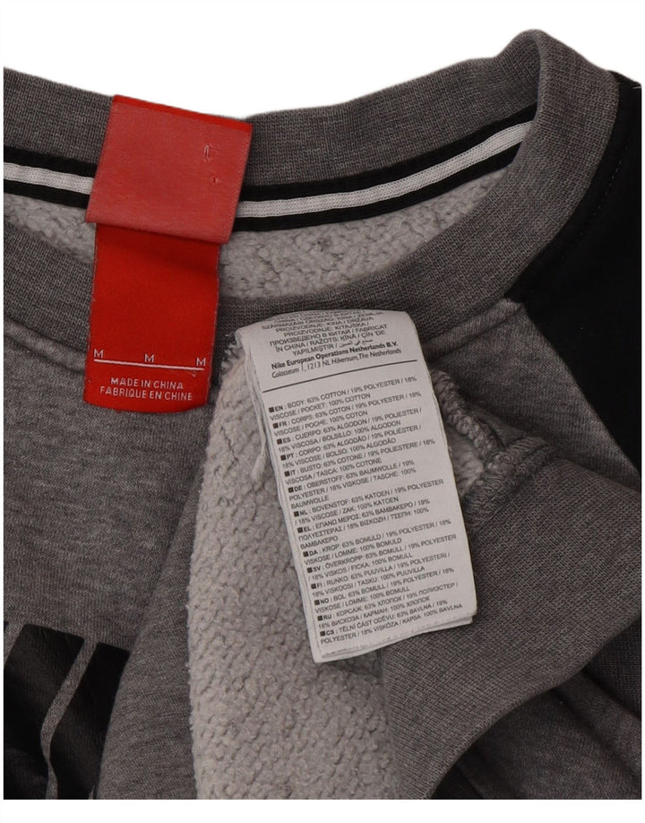 Nike Womens Air Graphic Moletom Jumper UK 14 Medium Grey Colourblock