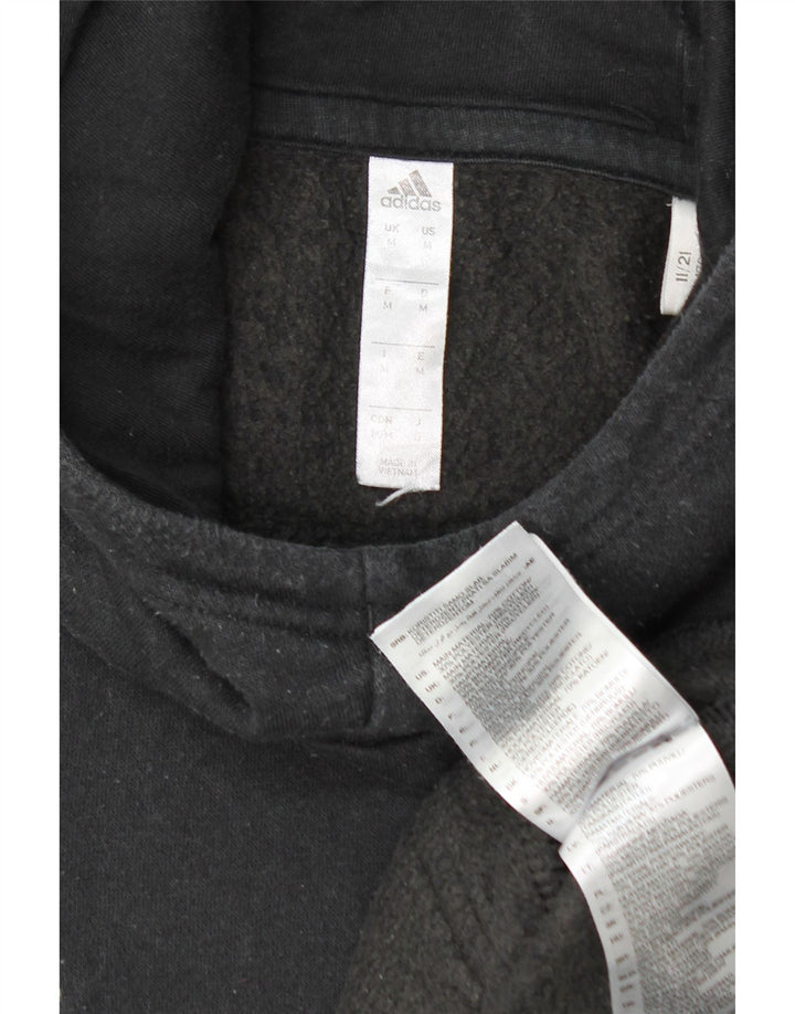 Adidas Mens Hoodie Jumper Médio Algodão Preto