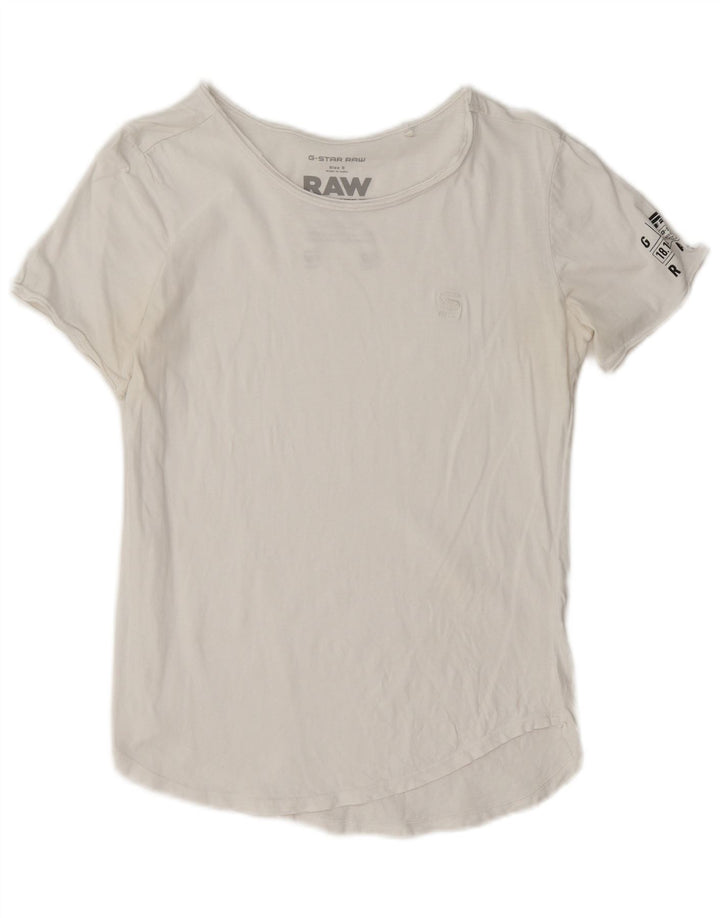 Camiseta gráfica masculina G-Star Top pequeno branco