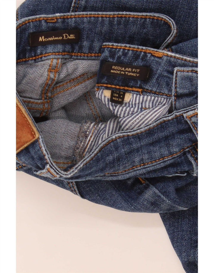 Shorts jeans feminino regular Massimo Dutti EU 36 XS W26 azul
