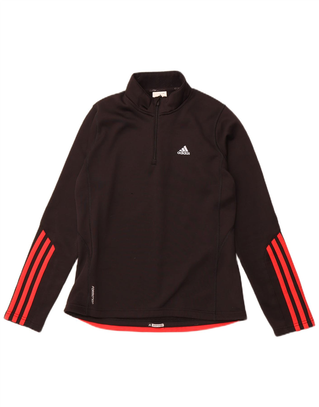 ADIDAS Womens Climawarm Pullover Tracksuit Top UK 12 Médio Preto