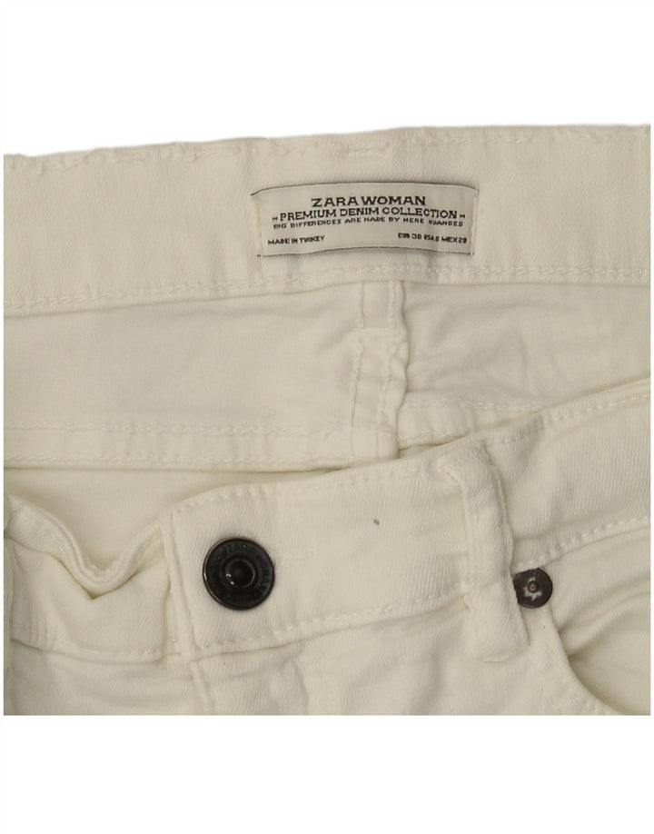 ZARA Jeans Slim Feminino EU 38 Pequeno W28 L26 Branco