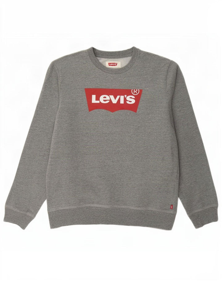 Moletom gráfico Levi's Boys 13-14 anos XL cinza algodão