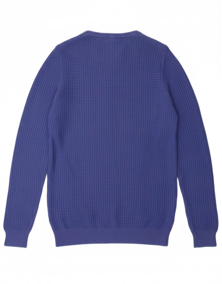 Suéter masculino MASSIMO DUTTI com gola redonda e algodão azul pequeno